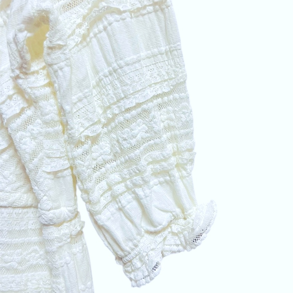 A Collective Story White Lace Ruffled Button Up Lined Maxi Dress size M - Picture 4 of 6